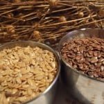 Gold and brown linseed or flax