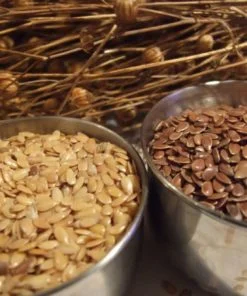 Gold and brown linseed or flax