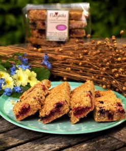 Mixed berry Linseed Flaxjacks luxury healthy gluten-free vegan flapjacks