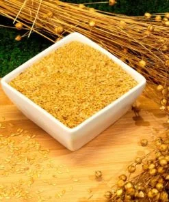 Whole gold linseed and flax plant