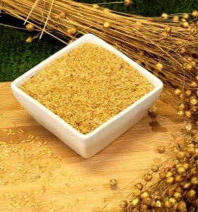 Whole gold linseed and flax plant