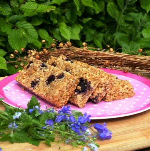 Blueberry Flaxjacks Gluten-free Linseed Flapjacks