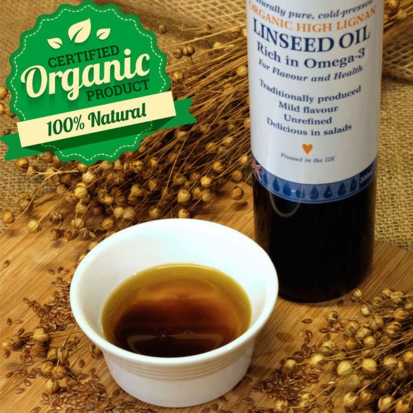 Cold Pressed Organic HIGH LIGNAN Linseed (flaxseed) Oil 250ml
