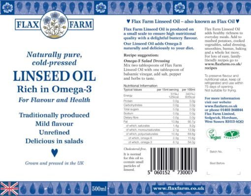 linseed oil label