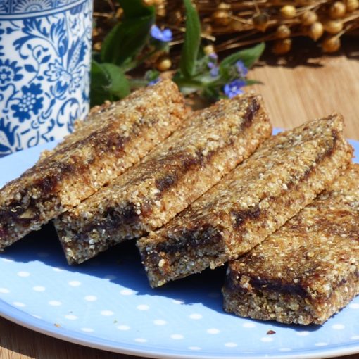 Gooey Date and Quinoa Luxury Linseed Flaxjacks Pat-free Gluten-free Flapjacks