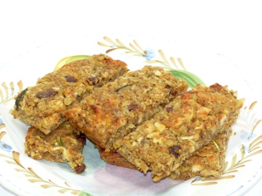 Courgette and Apple Luxury Apricot, Orange and Pumpkin Seed Linseed Flaxjacks Gluten-free Flapjacks