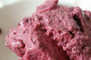 Sugar-free, saturated-fat-free, dairy-free blackcurrant & banana ice-cream recipe.