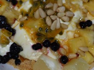 Budwig muesli made with cottage cheese and cold-pressed linseed/flaxseed oil