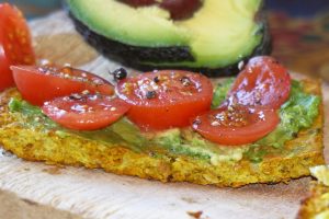 Turmeric, cauliflower & linseed bread; Gluten-free, wheat-free, no-saturated fat, low GI, starch-free, very low carb & paleo