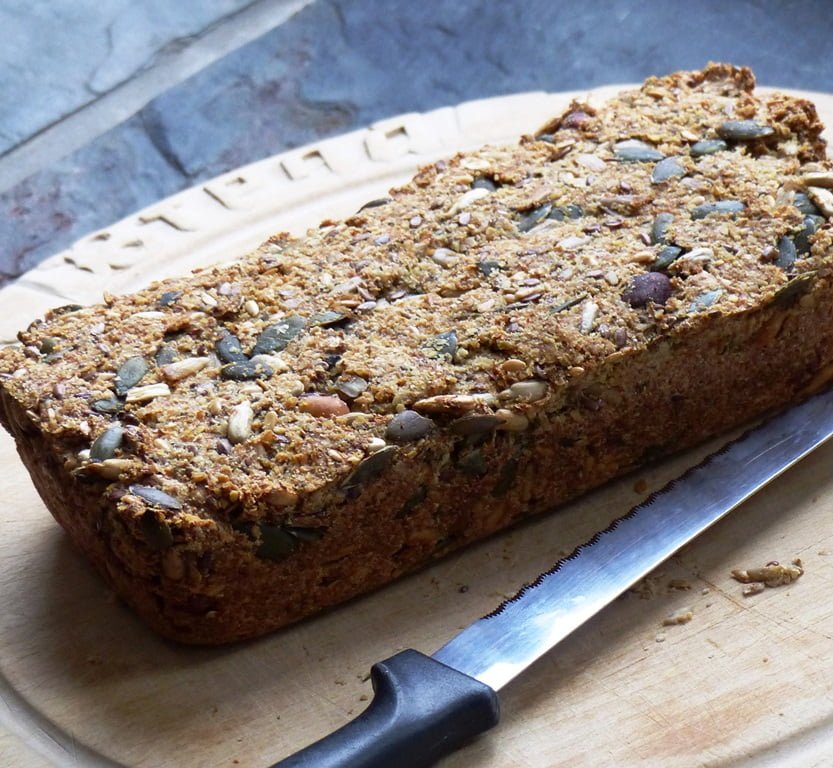 Healthy gluten-free, carb-free, paleo bread, sugar-free.