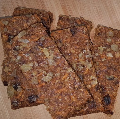 Gluten-free Sugar-free Ginger :Parkin Flapjack Linseed Flaxjack