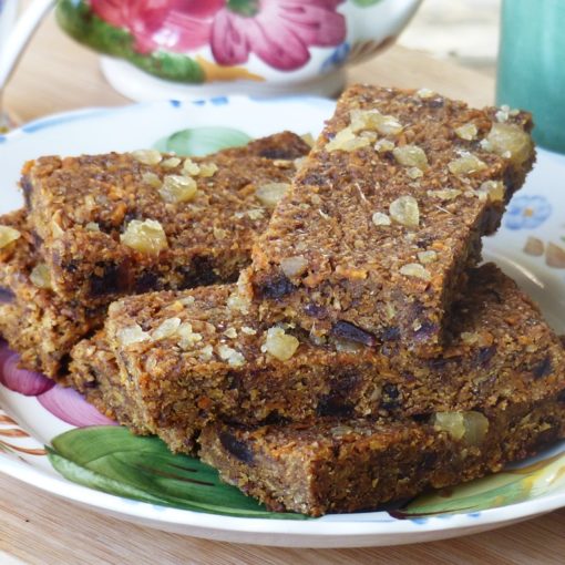 Gluten-free Sugar-free Ginger :Parkin Flapjack Linseed Flaxjack