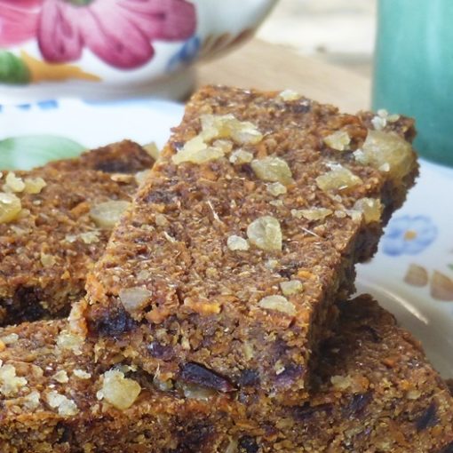 Ginger Parkin Gluten-free dairy-free sugar-free flapjack. A linseed Flaxjack