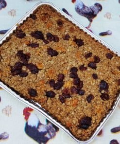 Cranberry Apple cinnamon luxury homemade flapjacks with linseed