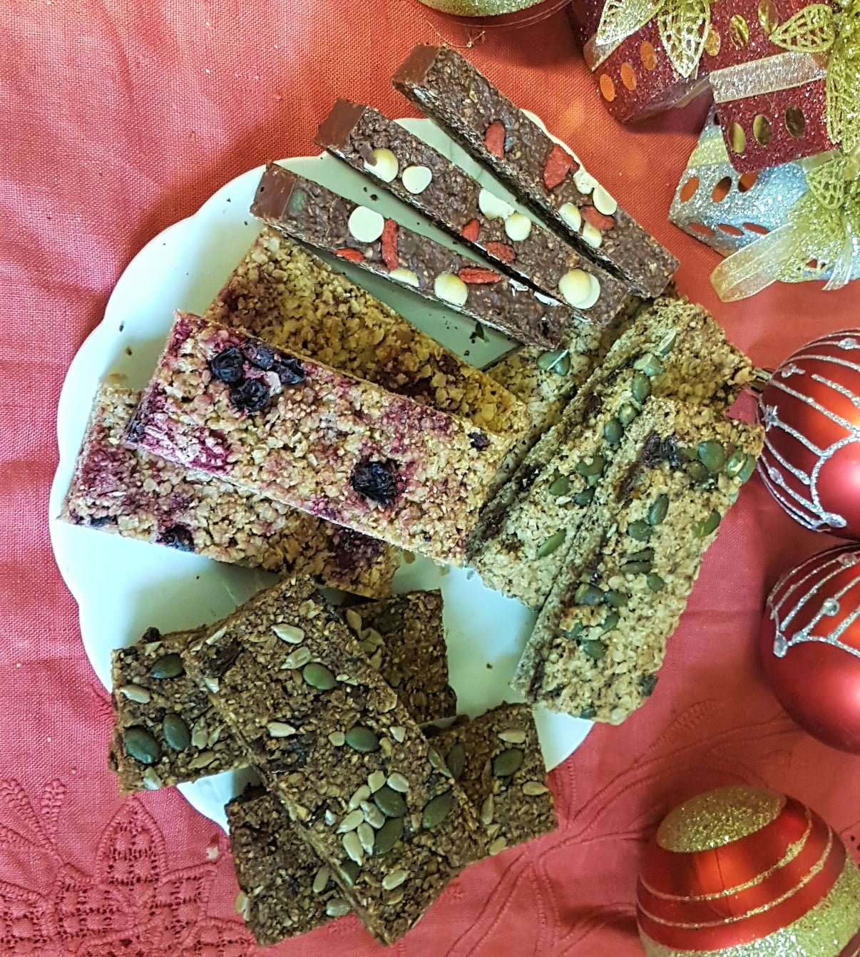 Gluten-free Christmas mincepie flapjacks with flax Dairy-free Vegan