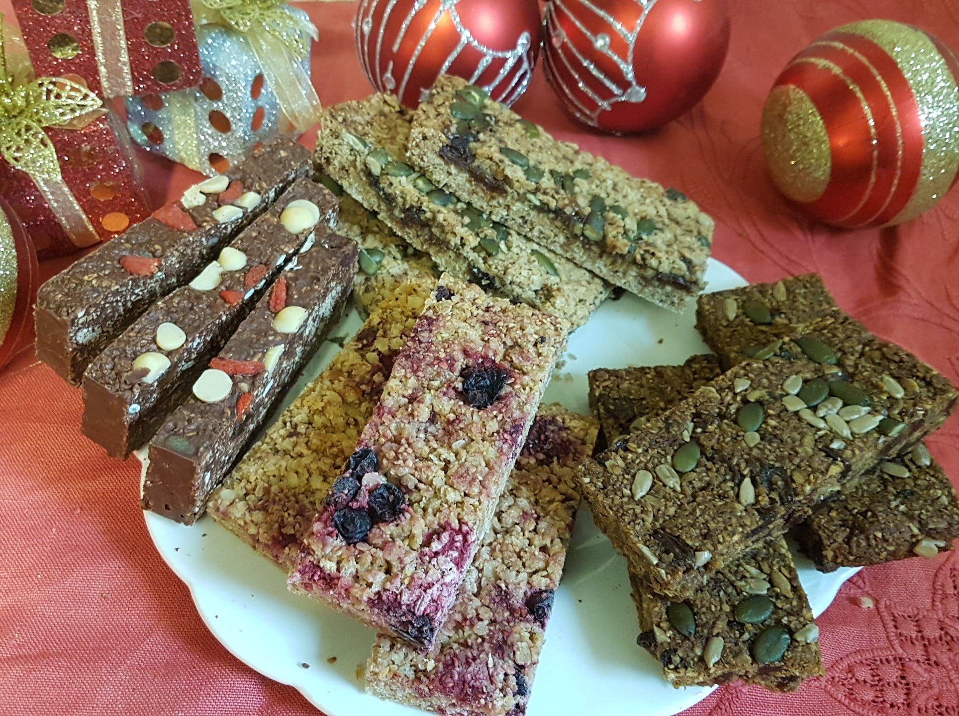 Gluten-free Christmas mincepie flapjacks with flax Dairy-free Vegan