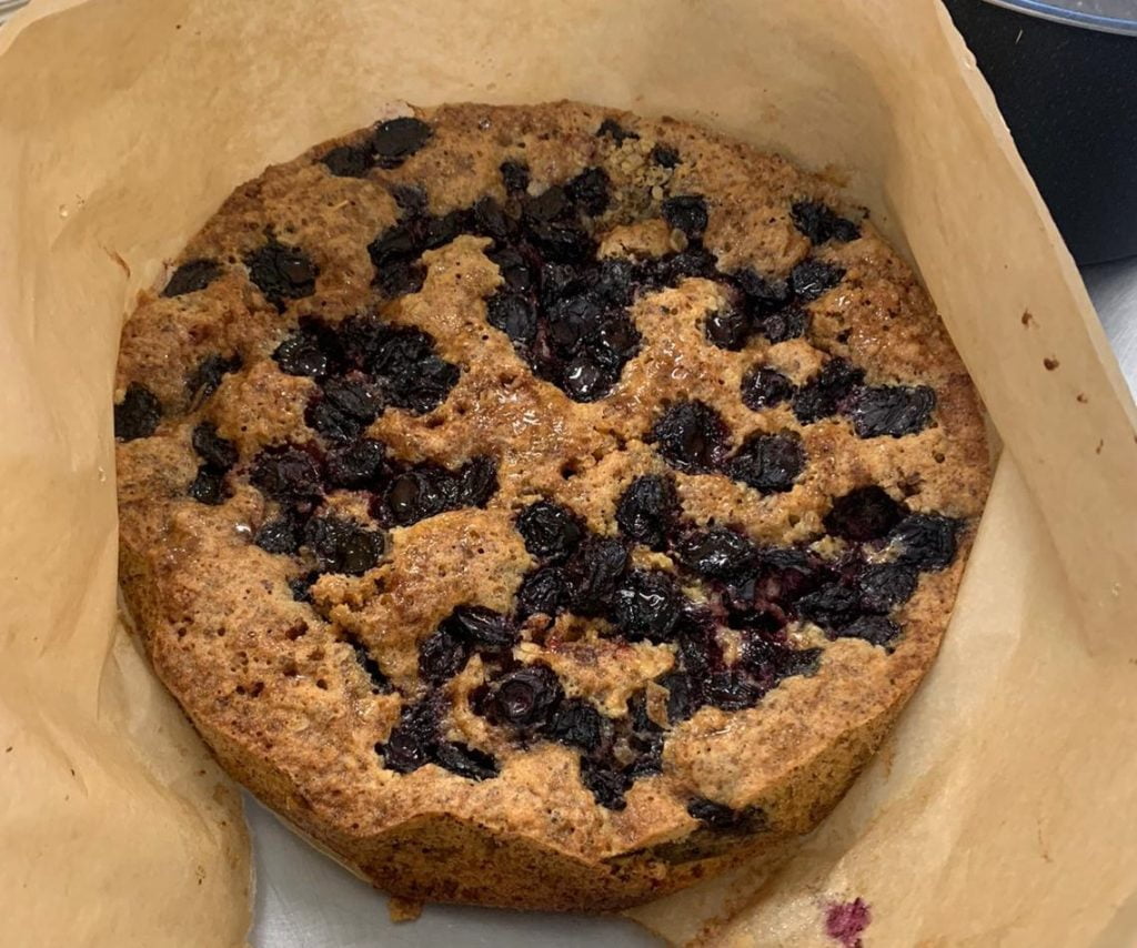 Gluten-Free Blueberry & Lemon Cake made with Flax porridge 