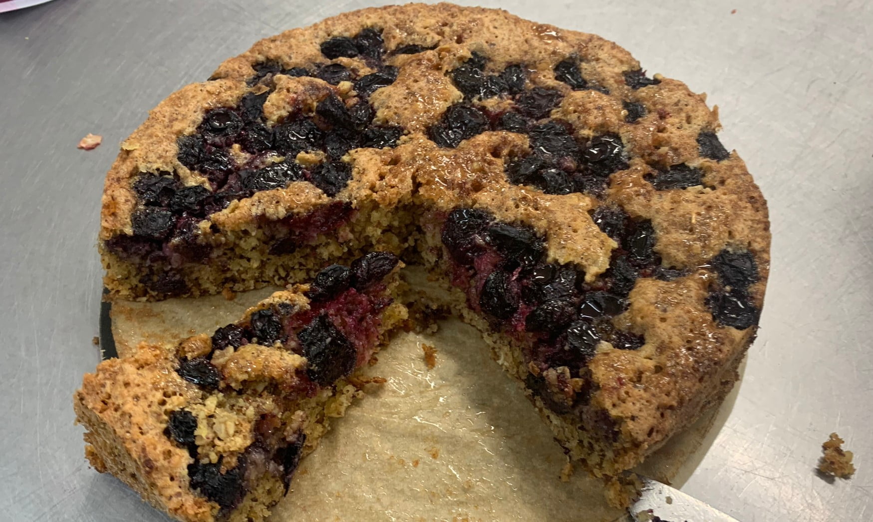 Blueberry and lemon cake gluten-free wheat-free oatmeal