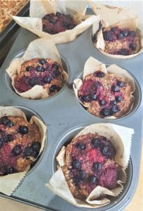 Gluten-free, high-fibre, dairy-free high protein breakfast muffins