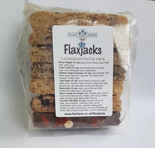 7 variety taster pack of Flaxjacks